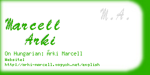 marcell arki business card