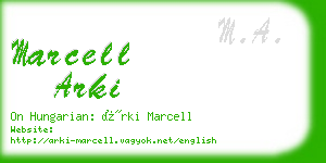 marcell arki business card